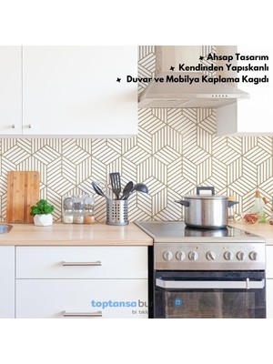 Trendpoint Kendinden Yapışkanlı Modern Görünümlü 45 cm × 500 cm Mutfak Dolap Masa Kaplama Duvar Kağıdı