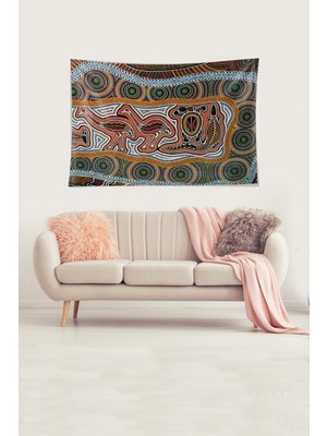 Pelangi Geometrik Çizgiler Desenli Leke Tutmaz Kadife Dokulu Kumaş Duvar Örtüsü Duvar Halısı Tapestry