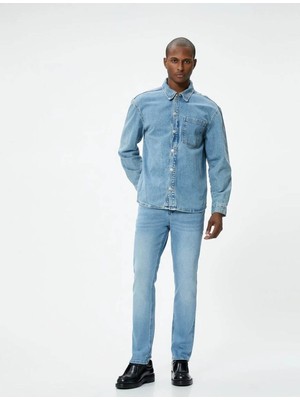 Koton Erkek Jean Pantolon Açık Indigo 4SAM40025ND Brad Jeans