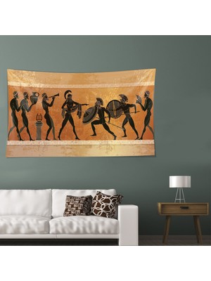 Pelangi Antik Mısırlı Leke Tutmaz Kadife Dokulu Kumaş Duvar Örtüsü Duvar Halısı Tapestry