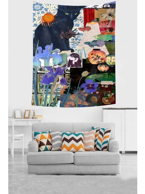 Pelangi Renkli Dünyam Leke Tutmaz Kumaş Duvar Örtüsü Duvar Halısı Tapestry