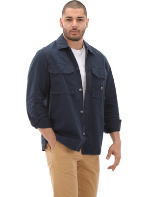 Timberland TB0A5TQB4331 Timberland Washed Heavy Twill Overshirt Erkek T-Shirt Lacivert