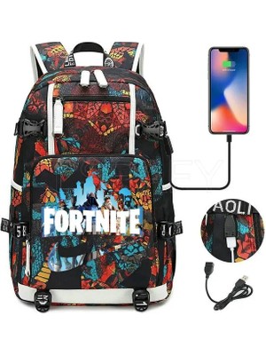 Songli 11 Fortnites Işlevli USB Şarj Sırt Çantası Moda Sırt Çantası Okul Erkek Sırt Çantası Yüksek Kapasiteli Su Geçirmez Seyahat Çantası (Yurt Dışından)