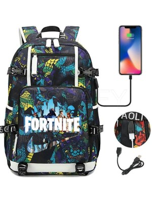 Songli 11 Fortnites Işlevli USB Şarj Sırt Çantası Moda Sırt Çantası Okul Erkek Sırt Çantası Yüksek Kapasiteli Su Geçirmez Seyahat Çantası (Yurt Dışından)