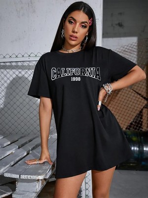 Ciwilife Unisex Siyah Oversize California 1998 Boyfriend T-Shirt