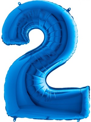 Best Parti 2 Koyu Mavi Renk Rakam Folyo Balon 100 cm