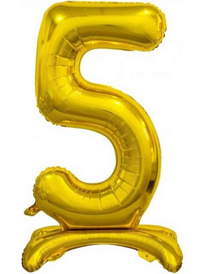 Best Parti 5 Gold Renk Ayaklı Rakam Folyo Balon 76 cm