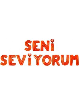 Best Parti Seni Seviyorum Kırmızı Renkli Folyo Balon