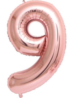 Bal10 Dünyası 9 Rose Gold Rakam Folyo Balon 80 cm
