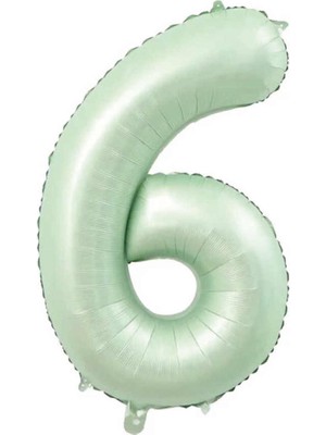 Bal10 Dünyası 6 Su Yeşili Renk Rakam Folyo Balon 76 cm