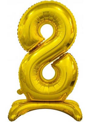 Bal10 Dünyası 8 Gold Renk Ayaklı Rakam Folyo Balon 76 cm