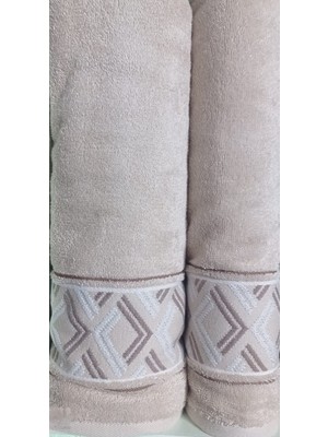 Özdilek Fiore Line Bej Yeşil Bambu Hamam Seti