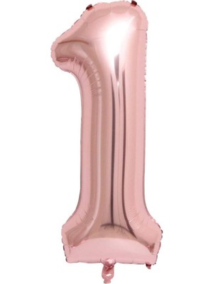 Rönesans Parti 1 Rose Gold Rakam Folyo Balon 80 cm