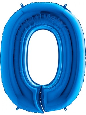 Rönesans Parti 0 Koyu Mavi Renk Rakam Folyo Balon 100 cm