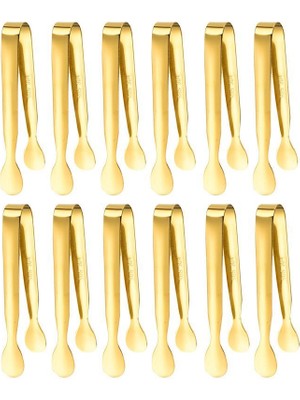 Chavin 304 Çelik 12 Li Mini Gold 11 cm  Buz ve Şeker Maşası CIN624SR-12