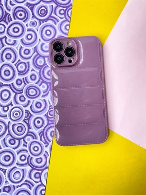 Pointtech Apple Iphone 12 Uyumlu Puffer Silikon Kılıf Kamera Koruma Lens Korumalı Parlak Telefon Kılıfı