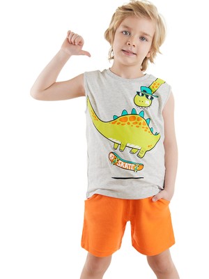 Denokids Kaykay Dino Erkek Çocuk T-Shirt Şort Takım