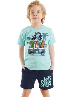 Denokids Let's Surf Erkek Çocuk T-Shirt Şort Takım