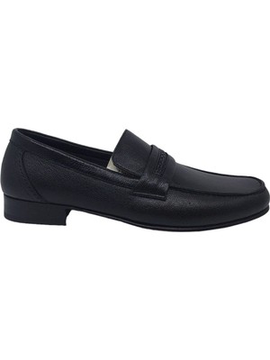 Zerhan 110 Erkek Siyah  Deri Makosen  Kösele Ayakkabı