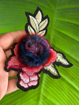 Gönülden Tasarım 13X10 cm Ütü Ile Yapışan Ponponlu Nakış Işleme Arma Yama Dikiş Hobi Aksesuarı