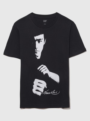 Gap Erkek Siyah Bruce Lee Grafikli T-Shirt