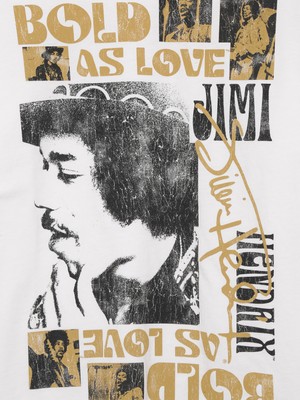 Gap Erkek Beyaz Jimi Hendrix Grafikli T-Shirt