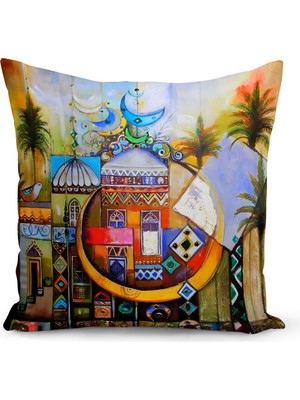 Bertille Home Ramazan Serisi Çift Tarafı Dijital Baskılı Kırlent Kılıfı (Ramadan Cushion Cover)