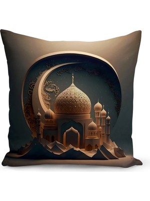 Bertille Home Ramazan Serisi Çift Tarafı Dijital Baskılı Kırlent Kılıfı (Ramadan Cushion Cover)