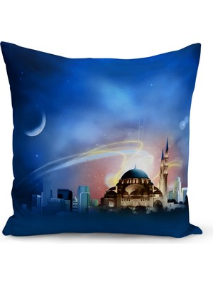 Bertille Home Ramazan Serisi Çift Tarafı Dijital Baskılı Kırlent Kılıfı (Ramadan Cushion Cover)