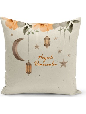 Bertille Home Ramazan Serisi Çift Tarafı Dijital Baskılı Kırlent Kılıfı (Ramadan Cushion Cover)