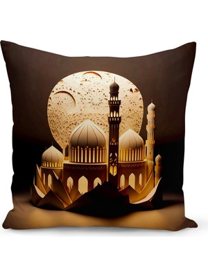 Bertille Home Ramazan Serisi Çift Tarafı Dijital Baskılı Kırlent Kılıfı (Ramadan Cushion Cover)