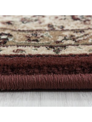 Carpettex Marokan Iran Tarzı Klasik Desenli Antik Süslemeli  Halı Bordürlü Salon Halısı Kırmızı