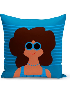 Bertille Home Retro Serisi Çift Tarafı Dijital Baskılı Kırlent Kılıfı (Retro Cushion Cover)