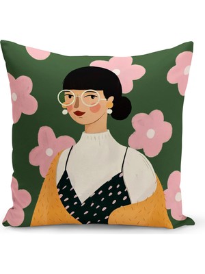 Bertille Home Retro Serisi Çift Tarafı Dijital Baskılı Kırlent Kılıfı (Retro Cushion Cover)