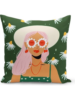 Bertille Home Retro Serisi Çift Tarafı Dijital Baskılı Kırlent Kılıfı (Retro Cushion Cover)