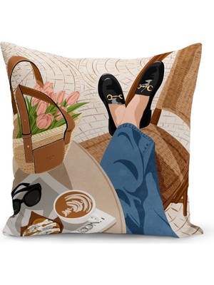 Bertille Home Bohem Serisi Çift Tarafı Dijital Baskılı Kırlent Kılıfı (Bohem Cushion Cover)