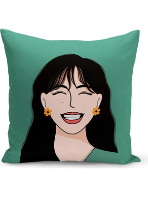 Bertille Home Retro Serisi Çift Tarafı Dijital Baskılı Kırlent Kılıfı (Retro Cushion Cover)