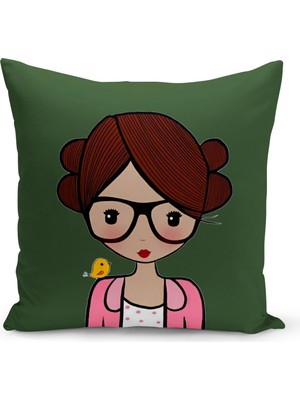 Bertille Home Retro Serisi Çift Tarafı Dijital Baskılı Kırlent Kılıfı (Retro Cushion Cover)