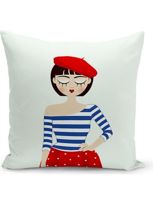 Bertille Home Retro Serisi Çift Tarafı Dijital Baskılı Kırlent Kılıfı (Retro Cushion Cover)