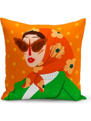 Bertille Home Retro Serisi Çift Tarafı Dijital Baskılı Kırlent Kılıfı (Retro Cushion Cover)