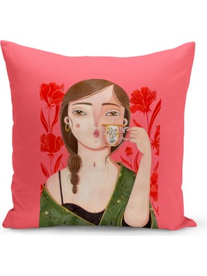 Bertille Home Retro Serisi Çift Tarafı Dijital Baskılı Kırlent Kılıfı (Retro Cushion Cover)