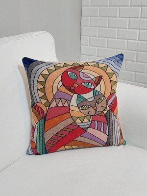 Körfez Kırlent Goblen Dokuma Kırlent Kılıfı 43X43CM