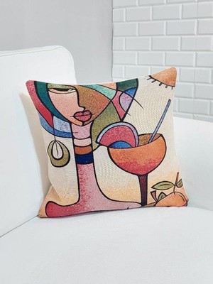 Körfez Kırlent Goblen Dokuma Kırlent Kılıfı 43X43CM