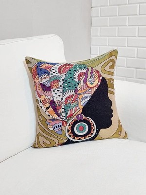 Körfez Kırlent Goblen Dokuma Kırlent Kılıfı 43X43CM