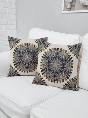 Körfez Kırlent Goblen Dokuma Kırlent Kılıfı 2'li Karışık Kombin Set