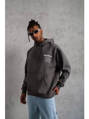 The Cool Deer Erkek 98 Baskılı Kapşonlu Sweat - Gri