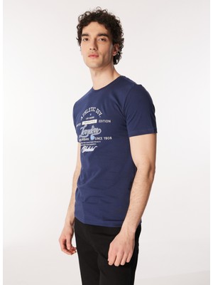 Lee Cooper Bisiklet Yaka Lacivert Erkek T-Shirt 232 Lcm 242024 Dıvıded Lacivert