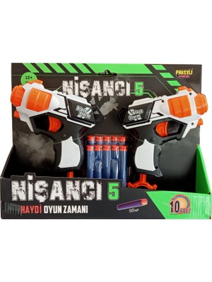 Çift Tabancalı Sünger Dart Atan Tabanca Seti 10 Dartlı Nerf Tabanca Modeli Nişancı 5