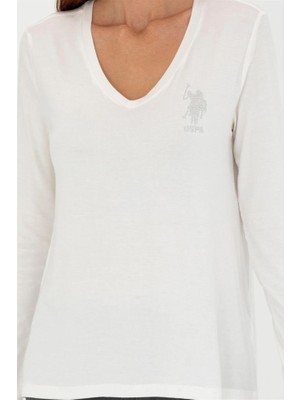 U.S. Polo Assn. Kadın Ekru Sweatshirt