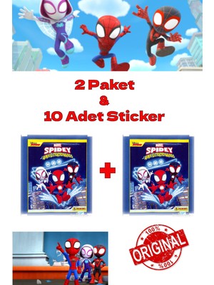 Open Toys Panini Çıkartma Spidey ve Inanılmaz Arkadaşları - 2 Paket & 10 Adet Sticker